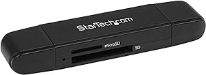 StarTech.com Star Tech.com USB 3.0 Memory Card Reader for SD and microSD Cards - USB-C and USB-A - Portable USB SD and microSD Card Reader