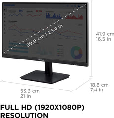 VIEWSONIC 24INCH 1080P IPS 75HZ ADAPTIVE SYNC MONITOR WITH HDMI, VGA.