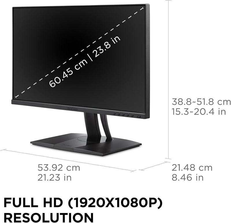 VIEWSONIC 24IN COLORPRO 1080P IPS MONITOR WITH USB-C, DISPLAYPORT, HDMI, USB-A,