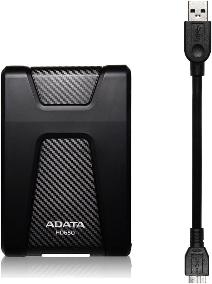 Adata DashDrive Durable HD650 4 TB Portable Hard Drive - External - Black