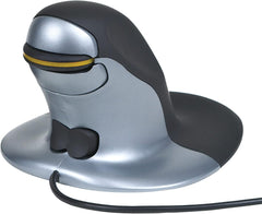 Souris verticale ambidextre Posturite Penguin pour PC/Mac, grande taille, filaire, noir