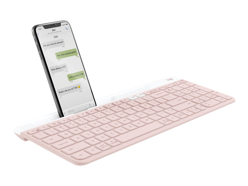 CLAVIER SANS FIL MULTI-APPAREILS LOGITECH SLIM K580-ROSE