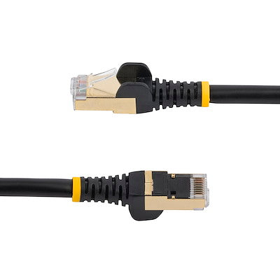 StarTech.com Câble Ethernet CAT6a de 3,7 m – Cordon de brassage PoE 10 Gigabit de catégorie 6a, blindé sans accroc, 100 W – 10 Go noir, câblage certifié UL/TIA