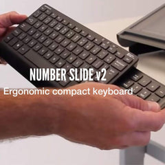 Clavier compact Posturite Number Slide avec pavé numérique rétractable, Bluetooth, Noir