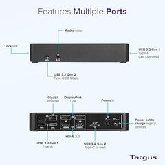 STATION D'ACCUEIL TARGUS USB-C DOUBLE 4K UHD HDMI/DISPLAYPORT (DV4K) AVEC 100 W LEGACY P