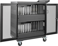32-Device AC Charging Station Cart for Chromebooks and Laptops, Wall-Mount Optio