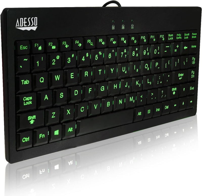 Adesso SlimTouch 110 - 3-Color Illuminated Mini Keyboard