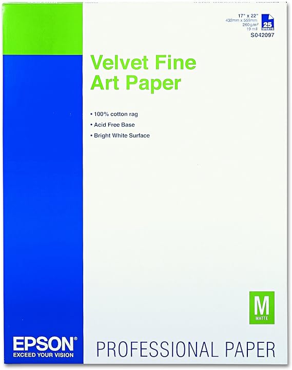 Art Paper  -  17inx22in  - 25sheets - Velvet Fine