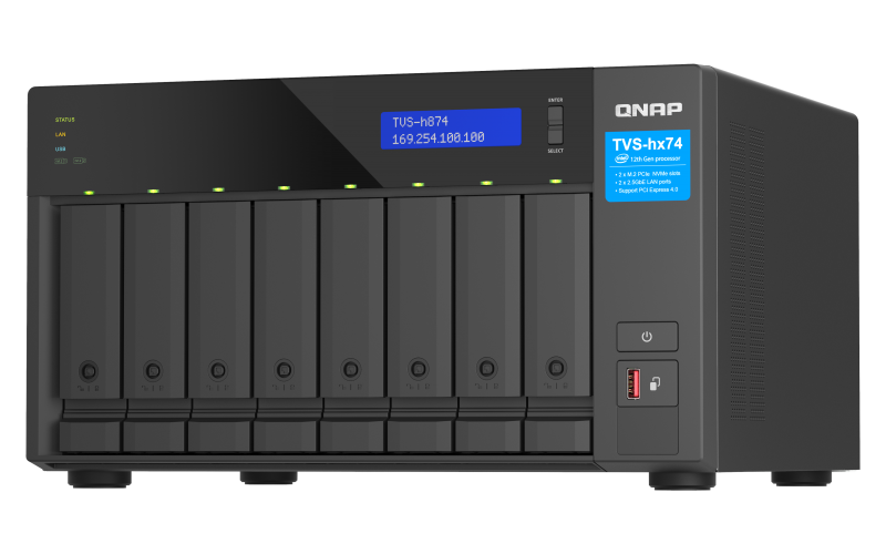 QNAP ULTRA-HIGH SPEED 8 BAY NAS INTEL CORE I5-12400 6C/12T 32GB RAM DDR4 RAM 35/