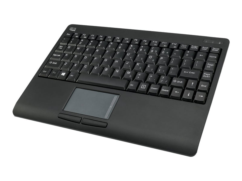Adesso 2.4GHz RF Mini Wireless Keyboard with GlidePoint TouchPad, Power Saving S
