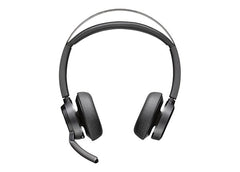 LES ÉQUIPES MICROSOFT HP POLY VOYAGER FOCUS 2-M CERTIFIÉES AVEC CASQUE SUR SUPPORT DE CHARGE