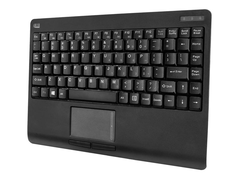 Adesso 2.4GHz RF Mini Wireless Keyboard with GlidePoint TouchPad, Power Saving S
