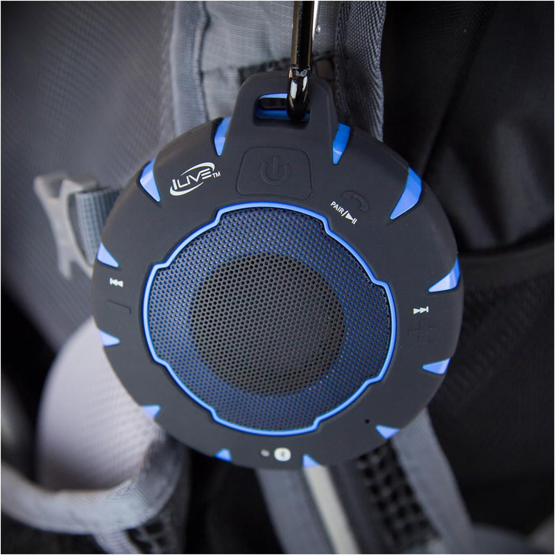 iLive ISBW157BU Portable Bluetooth Speaker System - Black, Blue