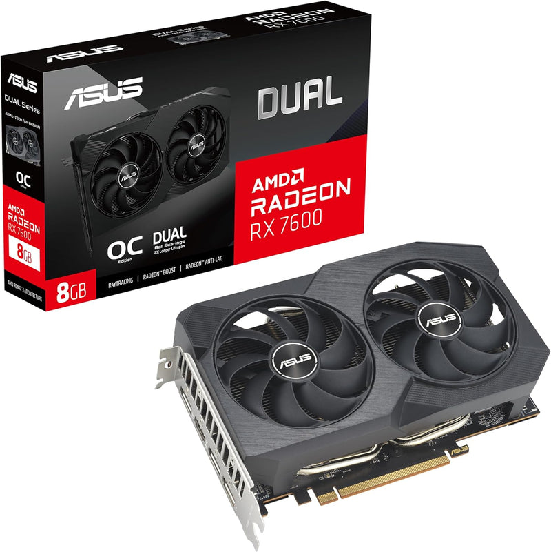 ASUS GEFORCE DUAL-RX7600-O8G-V2 OC 8GB GDDR6 128 BIT 2715 MHZ