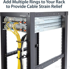 StarTech.com 1U Vertical Server Rack Cable Management D-Ring Hook - 2.2x3.9in (5.7x10cm)