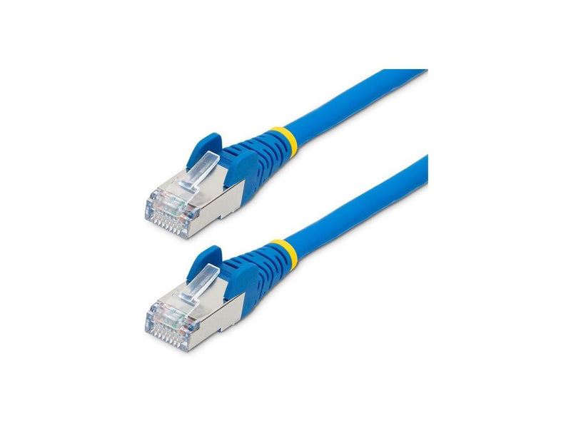 StarTech.com Câble Ethernet CAT6a de 9,1 m, bleu, faible fumée, sans halogène (LSZH), 10 GbE, 100 W, PoE S/FTP, cordon de brassage réseau RJ-45 sans accroc