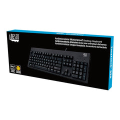 Adesso IP67 rated Waterproof, antimicrobial  multimedia USB keyboard with 2X pri