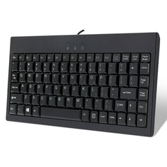 Black USB-PS/2 Combo Mini Keyboard with LEDs for Caps, Num and Scroll Lock