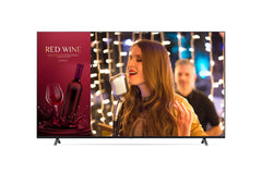 75” UR640S Series UHD Signage TV with Slim Depth, LG SuperSign CMS, and Embedded Content & Group Management