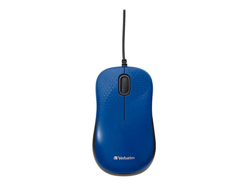 Souris optique filaire silencieuse Verbatim, 70233 BleuBleu