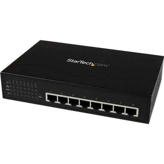 StarTech.com Switch industriel Gigabit Power over Ethernet non géré à 8 ports - Switch PoE+ 802.3af/at - Montage mural