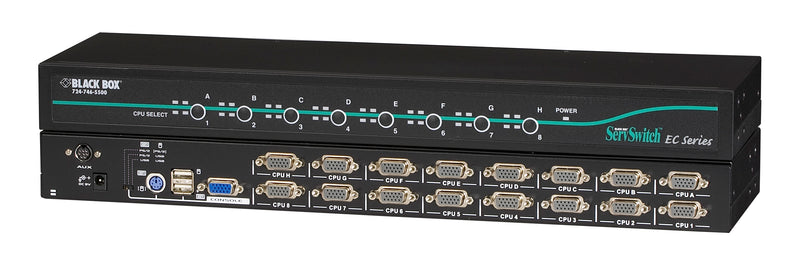 Commutateur KVM Black Box série EC pour serveurs PS/2 ou USB et consoles PS/2 ou USB - 16 ports 