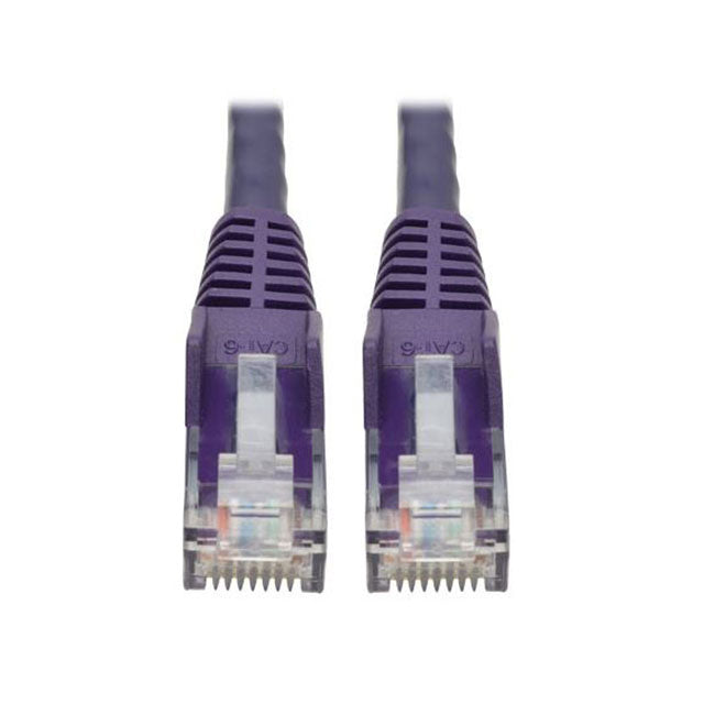 Tripp Lite Cat6 Gigabit Snagless Molded UTP Patch Cable (RJ45 M/M), Purple, 1 ft