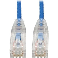 Câble de brassage UTP Tripp Lite Cat6 (RJ45) - M/M, Gigabit, sans accroc, moulé, fin, bleu, 8 po.