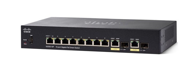 Cisco SG250-10P 10-Port Gigabit PoE Smart Switch