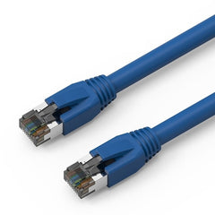 Axiom 4FT CAT8 2000 MHz S/FTP Câble de raccordement blindé sans accroc (Bleu)