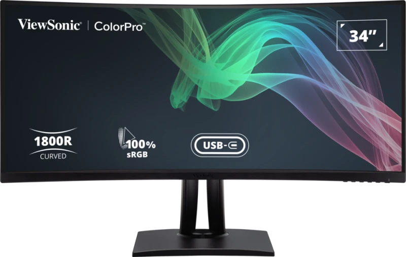 Moniteur LED à écran incurvé ViewSonic ColorPro VP3456A 34" classe UW-QHD - 21:9 - Noir