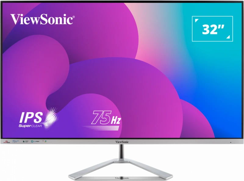 Moniteur LED ViewSonic 32 pouces, résolution 1920x1080, IPS, entrées polyvalentes (HDMI,