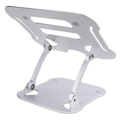 StarTech.com Laptop Stand for Desk, Ergonomic Laptop Stand Adjustable Height, Aluminum, Up to 22lb/10kg, Foldable Notebook Riser/Lift