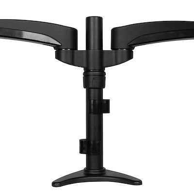 StarTech.com Bras pour double écran avec support de bureau, double bras articulé pour écran, réglable en hauteur, pour moniteurs VESA jusqu'à 24" (29,9 lb/13,6 kg)