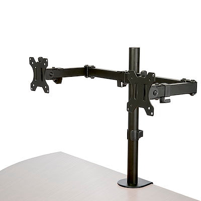 VESA 75x75/100x100 desk mount dual monitor arm supports displays up to 32 inch (