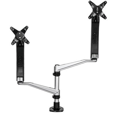 StarTech.com Bras pour double moniteur de bureau, mouvement complet, support double haut de gamme pour moniteurs à montage VESA jusqu'à 30" (19,8 lb/9 kg), sans outil