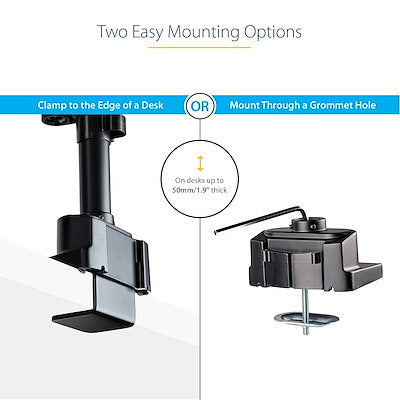 StarTech.com Desk Mount Dual Monitor Arm, Height Adjustable Full Motion Monitor Mount for 2x VESA Displays up to 32" (17.6lb/8kg)