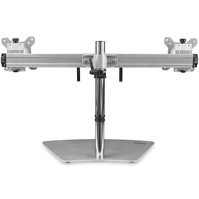 StarTech.com Support pour double écran, support de bureau sur pied pour 2 écrans de 24" (8 kg), montage VESA, hauteur réglable, argent