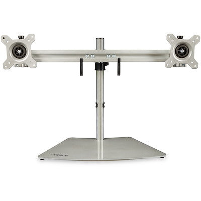 StarTech.com Support pour double écran, support de bureau sur pied pour 2 écrans de 24" (8 kg), montage VESA, hauteur réglable, argent