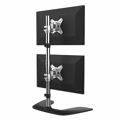 StarTech.com Support vertical pour double écran, support d'écran empilé réglable en hauteur jusqu'à 27" (17,6 lb/8 kg) pour écrans à montage VESA