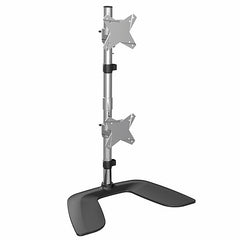 StarTech.com Vertical Dual Monitor Stand, Free Standing Height Adjustable Stacked Monitor Stand up to 27