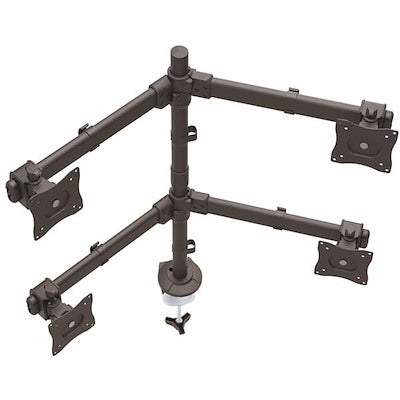 StarTech.com Bras pour écran quadruple support de bureau, 4 écrans VESA jusqu'à 27" (17,6 lb/8 kg), support de poteau articulé ergonomique réglable en hauteur 