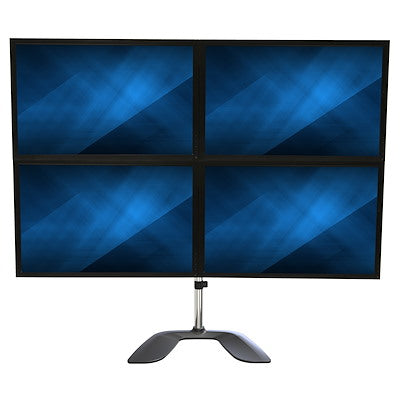 StarTech.com Support pour écran quadruple, bras de bureau VESA 4 pour écrans jusqu'à 32" (17,6 lb/8 kg), support sur poteau articulé ergonomique, réglable