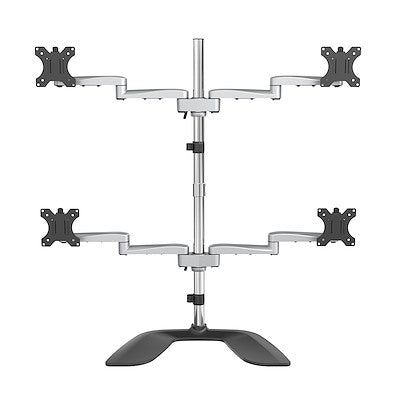 StarTech.com Support pour écran quadruple, bras de bureau VESA 4 pour écrans jusqu'à 32" (17,6 lb/8 kg), support sur poteau articulé ergonomique, réglable