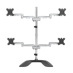 StarTech.com Support pour écran quadruple, bras de bureau VESA 4 pour écrans jusqu'à 32" (17,6 lb/8 kg), support sur poteau articulé ergonomique, réglable