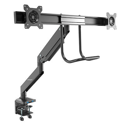 VESA 75x75/100x100mm heavy duty desk mount dual monitor arm supports 32in displa