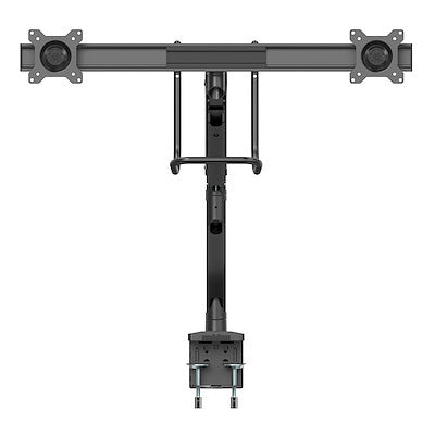 Le bras pour double moniteur robuste à montage sur bureau VESA 75 x 7 5/100 x 100 mm prend en charge un écran de 32 pouces.