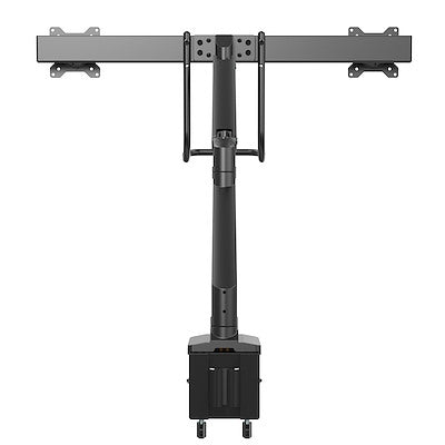 Le bras pour double moniteur robuste à montage sur bureau VESA 75 x 7 5/100 x 100 mm prend en charge un écran de 32 pouces.