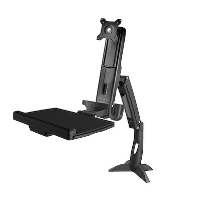 Desk mount sit-stand monitor arm supports single VESA display up to 34in (17.6lb