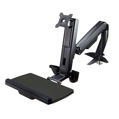 Desk mount sit-stand monitor arm supports single VESA display up to 34in (17.6lb